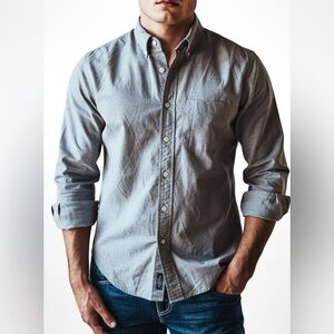 Vintage Y2K Abercrombie & Fitch Oxford Shirt Men’s Heather Grey Relaxed Fit | S